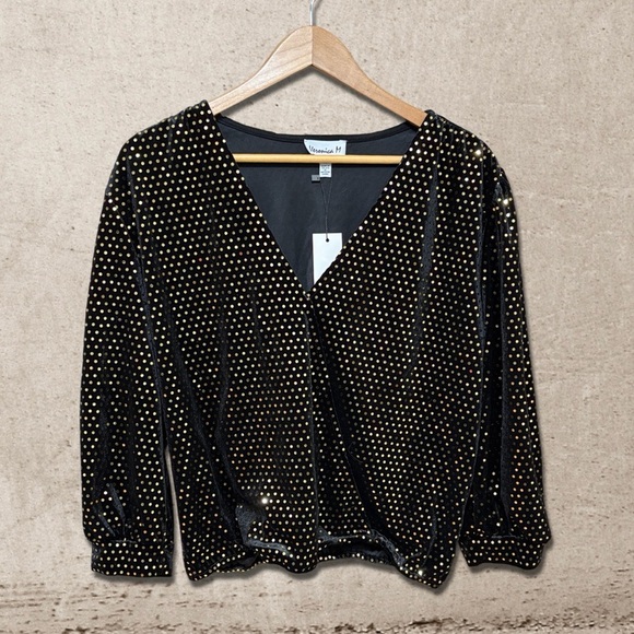 VeronicaM Velvet Puff Top NWT - Picture 1 of 4